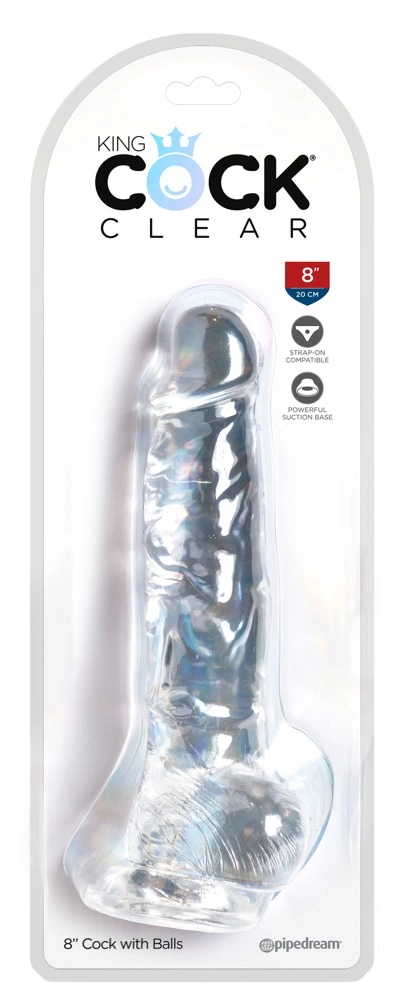 King Cock Clear realistiškas dildo su siurbtuku, 22,2 cm
