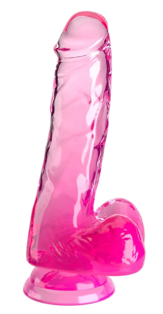 King Cock Clear 6″ realistiškas dildo su siurbtuku, rožinis
