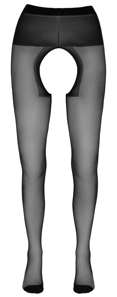 Cottelli Legwear pėdkelnės su atviru tarpkojiu, 20 den, juodos, 5 dydis