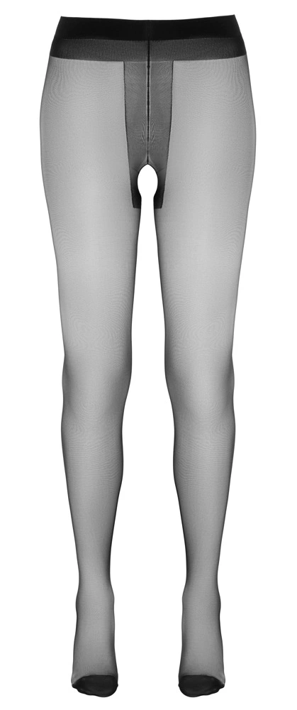 Cottelli Legwear blizgios pėdkelnės su atviru tarpkojiu, 20 den, juodos, dydis 4