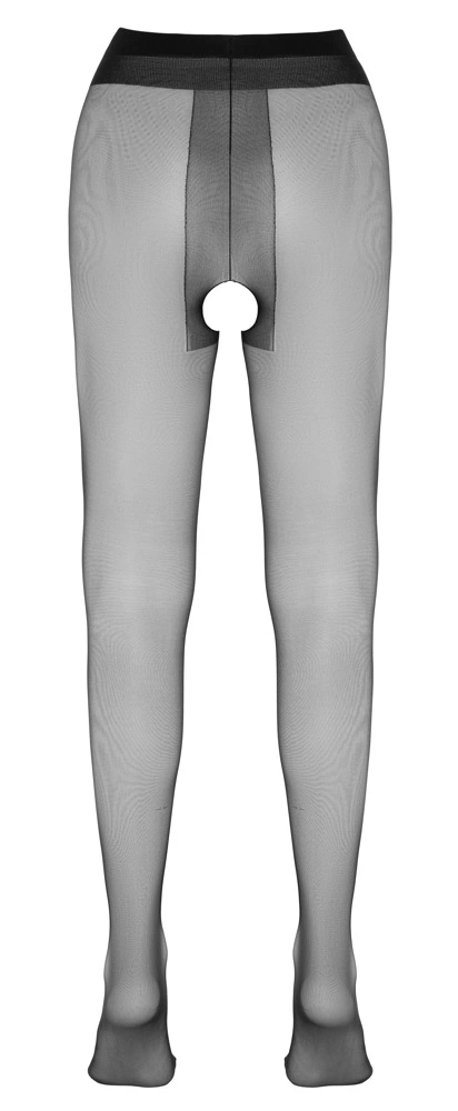 Cottelli Legwear blizgios pėdkelnės su atviru tarpkojiu, 20 den, juodos, dydis 4