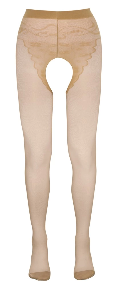 Cottelli Legwear pėdkelnės su atviru tarpkojiu, smėlio spalvos, 20 den, 3 dydis