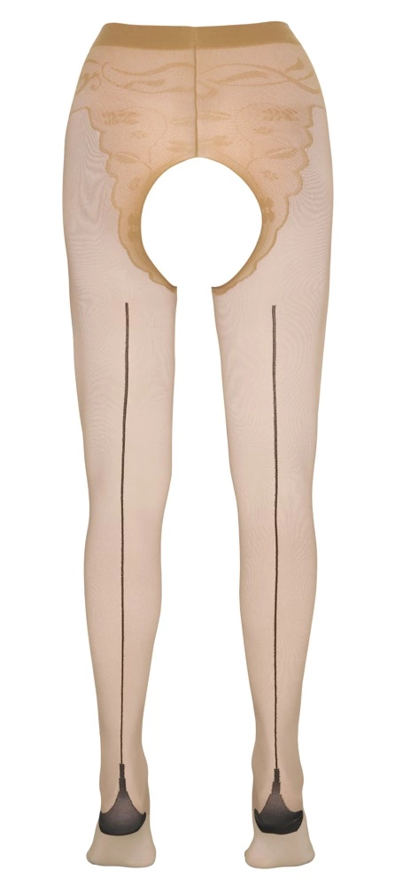 Cottelli Legwear pėdkelnės su atviru tarpkojiu, smėlio spalvos, 20 den, 3 dydis