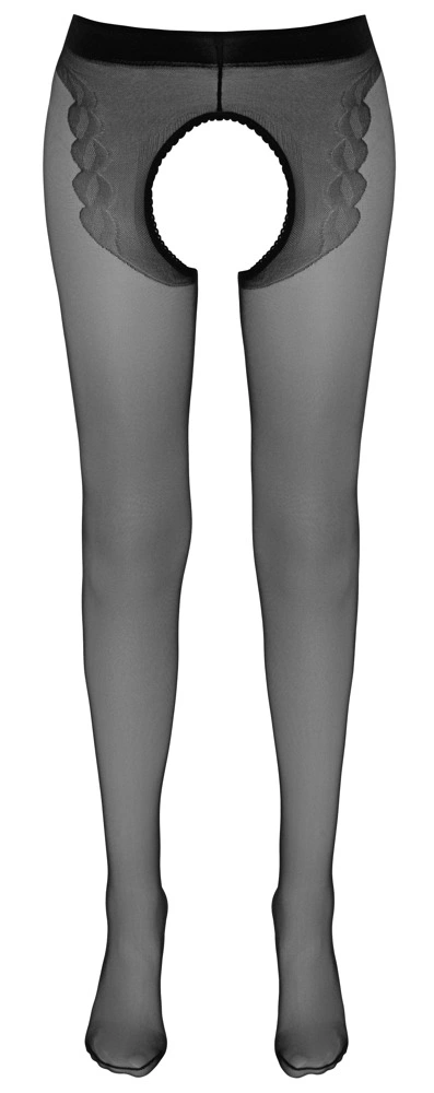 Cottelli Legwear pėdkelnės su atviru tarpkojiu, 20 den, juodos