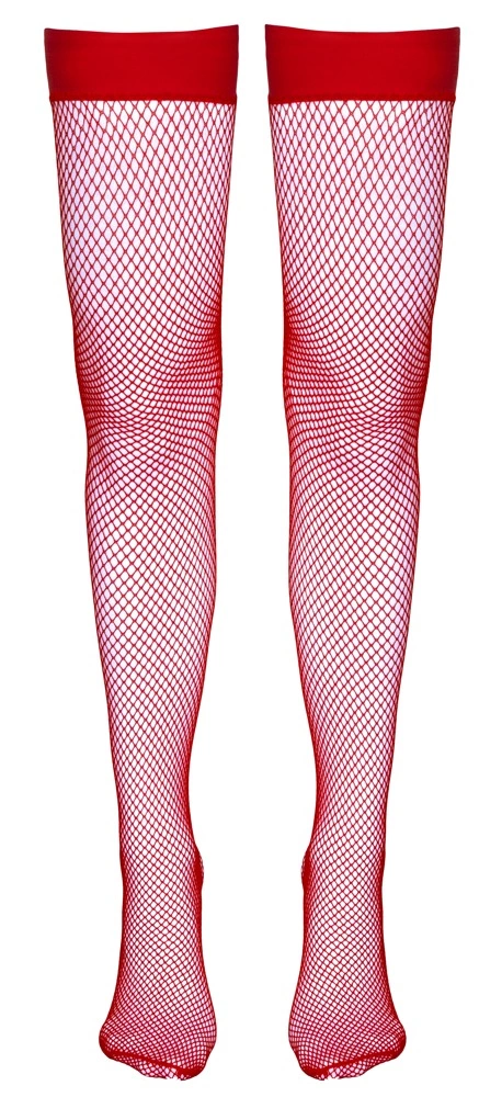 Cottelli Legwear tinklinės kojinės su silikonine juostele, raudonos, S