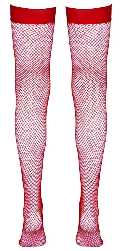 Cottelli Legwear tinklinės kojinės su silikonine juostele, raudonos, S