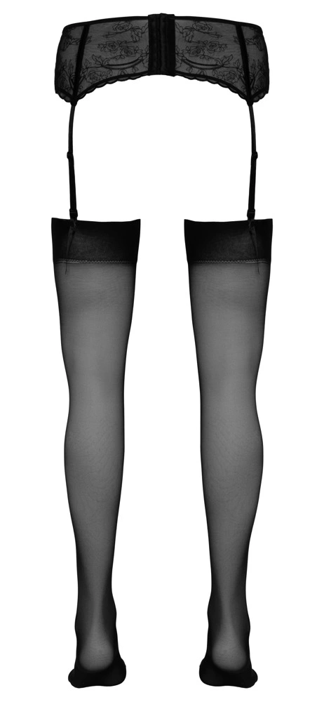 Cottelli Legwear klasikinės kojinės kojinių laikikliui, 20 den, juodos