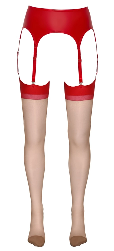 Cottelli Legwear kojinės su raudona siūle, kūno spalvos, dydis 5