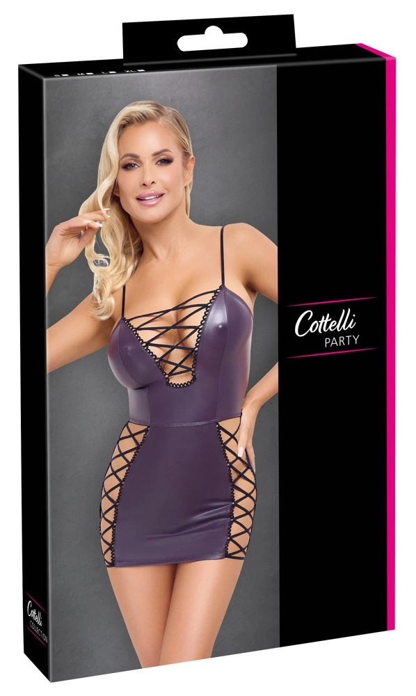 Cottelli Party mini suknelė su šnuravimu, violetinė, XL