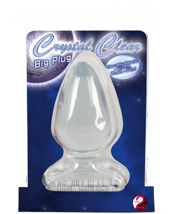 Crystal skaidrus kūginis analinis kaištis iš PVC