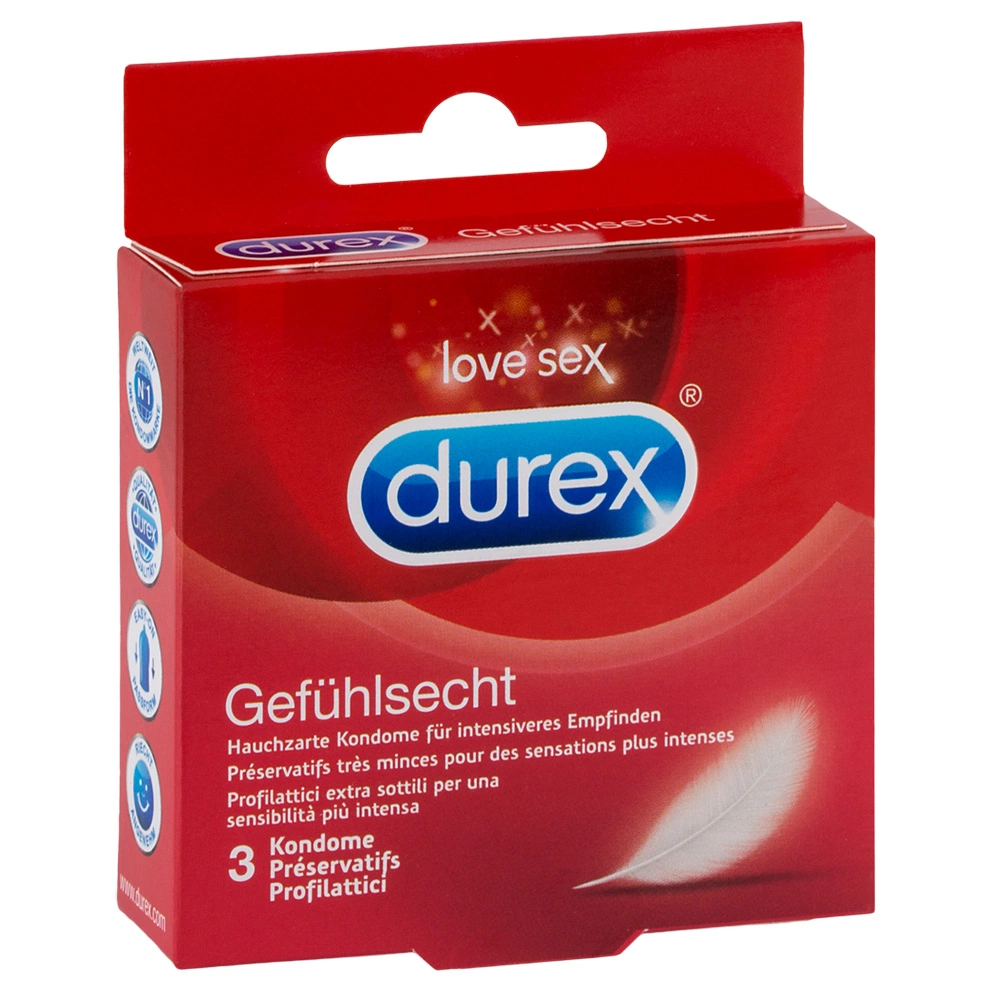 Durex prezervatyvai su rezervuaru, 3 vnt., plotis 56 mm