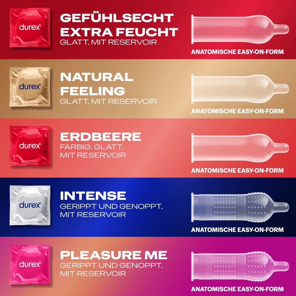 Durex Love Mix prezervatyvų rinkinys, 5 rūšys, 40 vnt.