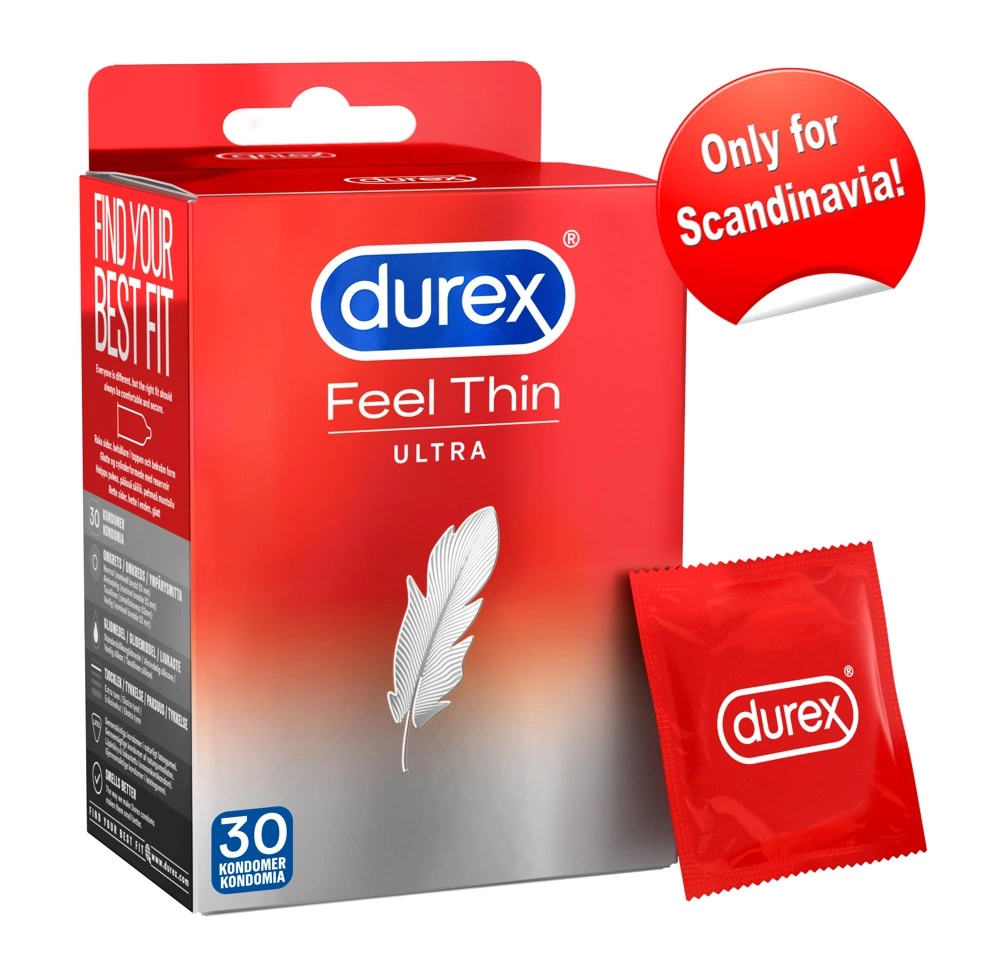 Durex Feel ploni prezervatyvai, 30 vnt.