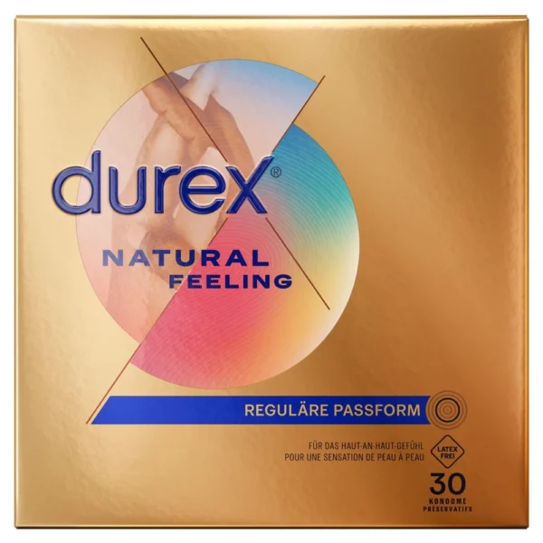 Durex Natural Feeling prezervatyvai be latekso, 30 vnt.