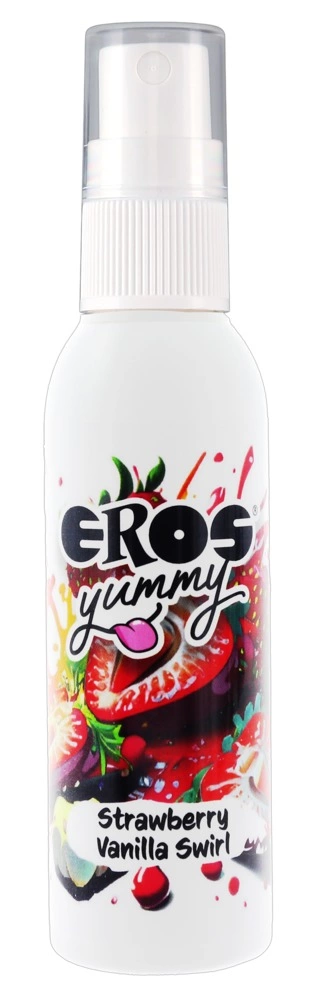 Eros Yummy kūno purškiklis su braškių ir vanilės aromatu, 50 ml