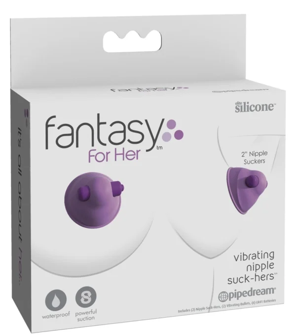 Fantasy For Her DuoTouch vibruojantys spenelių siurbtukai, violetiniai