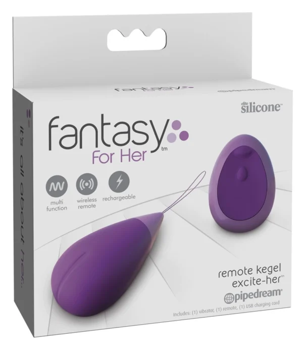 Fantasy For Her vibruojantis kiaušinėlis su nuotolinio valdymo pulteliu, violetinis