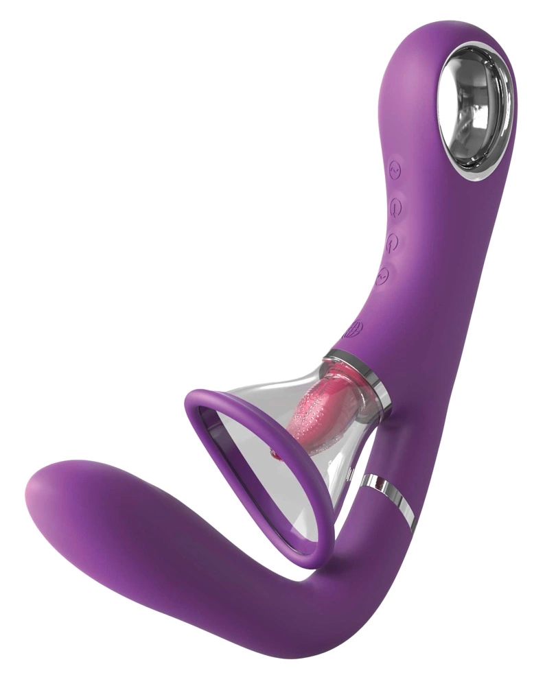 Fantasy For Her Ultimate Pleasure Pro G taško vibratorius su siurbimu ir liežuvėliu