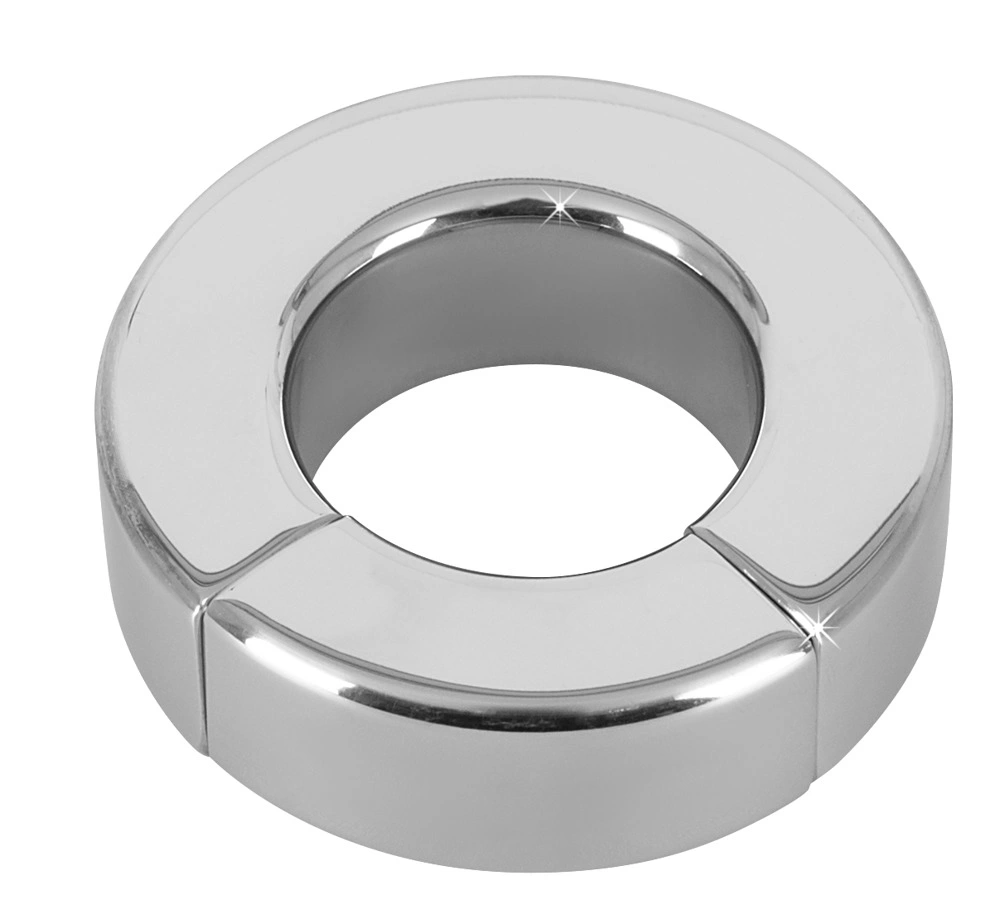 Fetish Collection magnetinis sėklidžių žiedas iš nerūdijančio plieno, 20 mm, sidabrinis