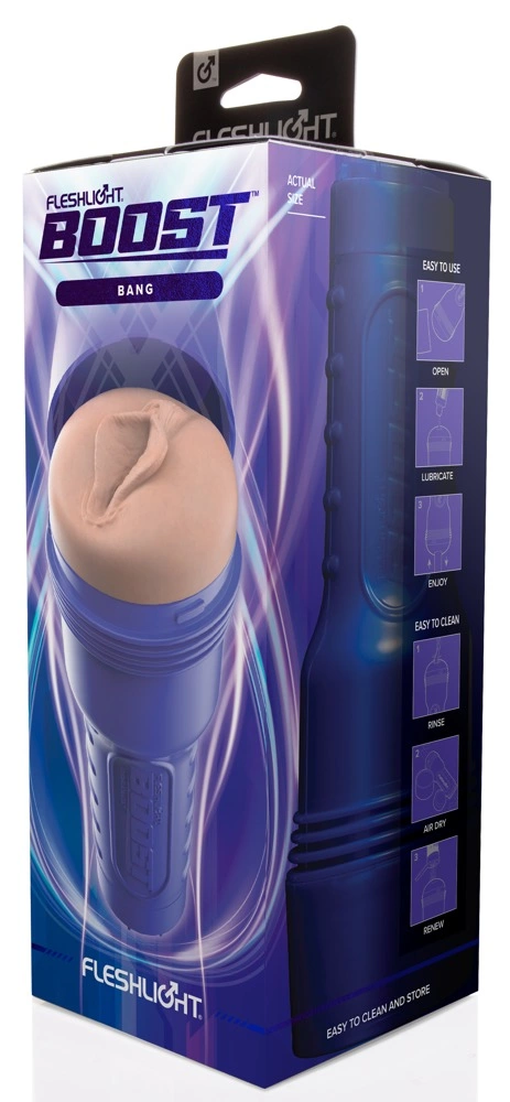 Fleshlight Boost Bang masturbatorius su siurbimo reguliatoriumi, tamsus, 24,8 cm