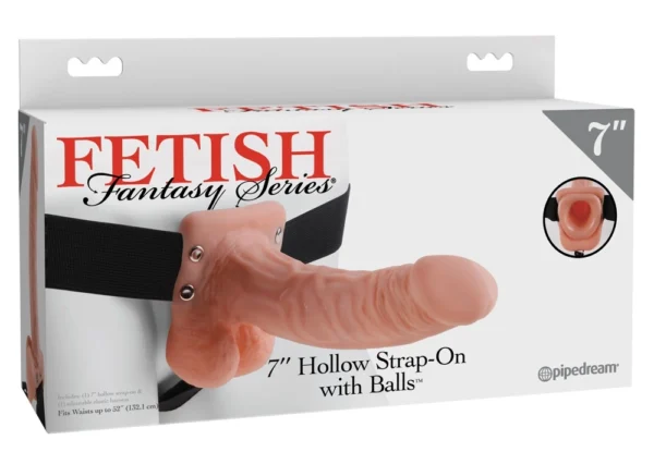 Fetish Fantasy Series tuščiaviduris strap-on su spandekso diržu, 18,9 cm