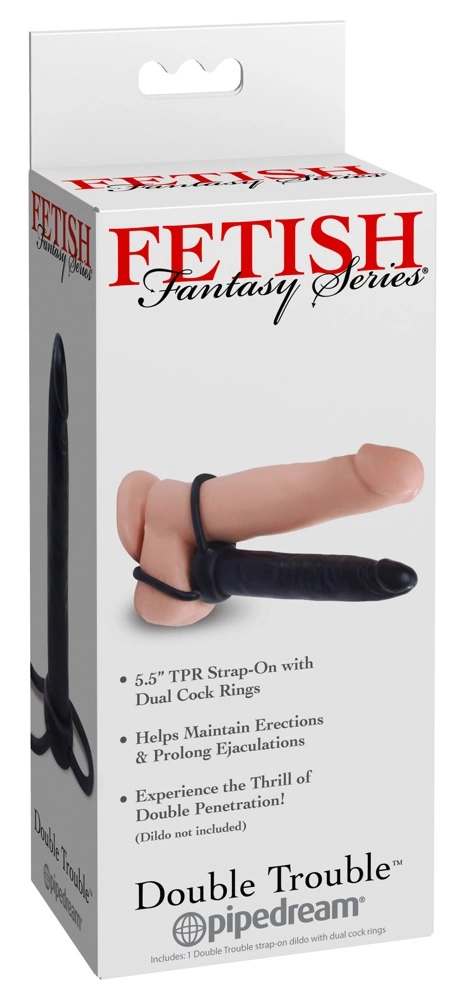 Fetish Fantasy varpos žiedas su dildo priedu, TPR