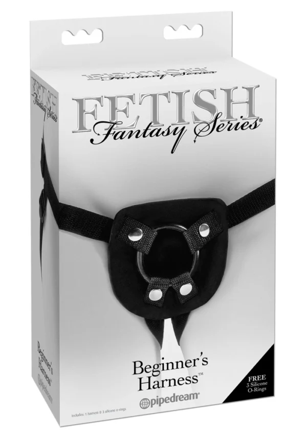 Fetish Fantasy Series reguliuojami strap-on diržai su 3 žiedais, juodi