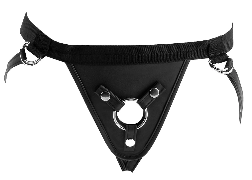 Fetish Fantasy Series reguliuojami strap-on diržai su 3 silikoniniais žiedais, juodi