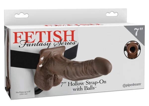 Fetish Fantasy Series tuščiaviduris strap-on su reguliuojamu diržu, 18,9 cm