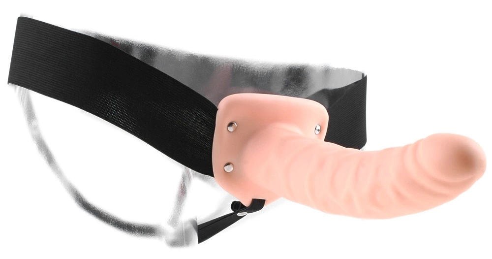 Fetish Fantasy Series tuščiaviduris strap-on su reguliuojamu diržu, šviesus, 20 cm