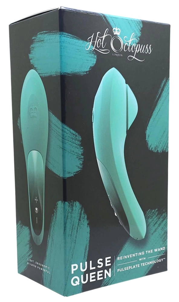 Hot Octopuss Pulse Queen vibratorius su PulsePlate technologija, žalias