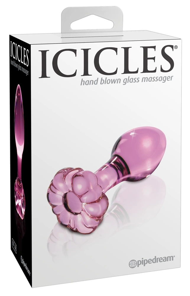 Icicles No. 48 stiklinis analinis kaištis su gėlės formos galu