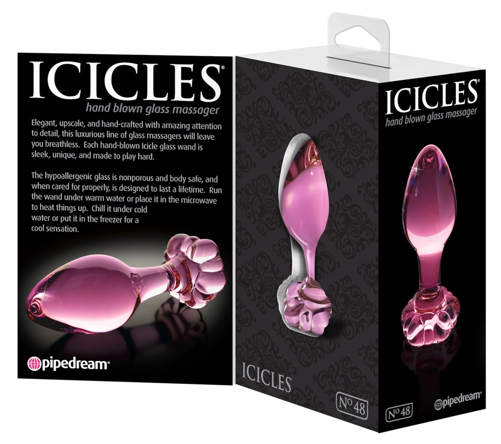 Icicles No. 48 stiklinis analinis kaištis su gėlės formos galu