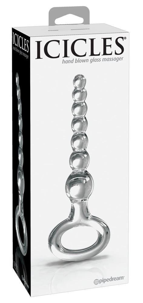 Icicles No. 67 stikliniai analiniai karoliukai su žiedu, skaidrūs