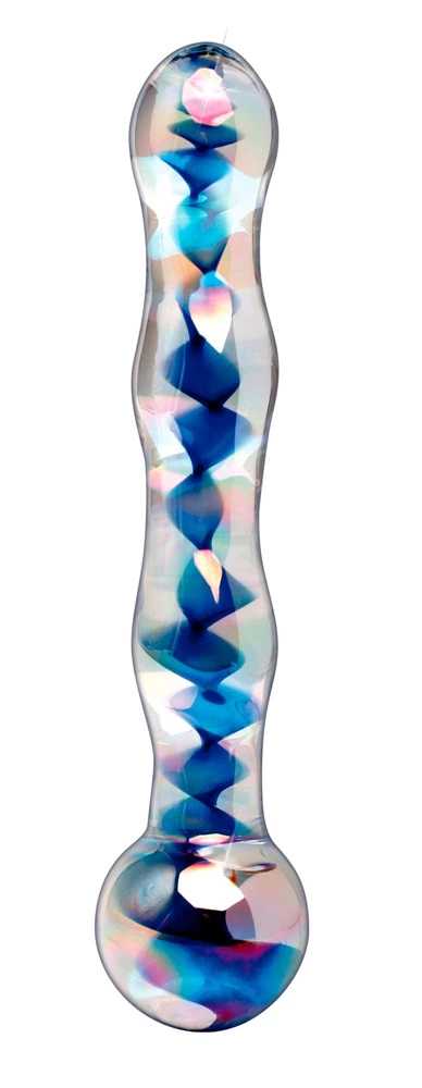 Icicles rankų darbo stiklinis dildo, 17,5 cm