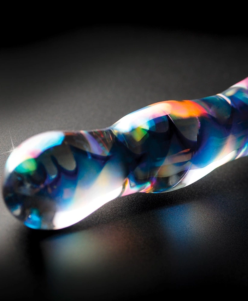 Icicles rankų darbo stiklinis dildo, 17,5 cm