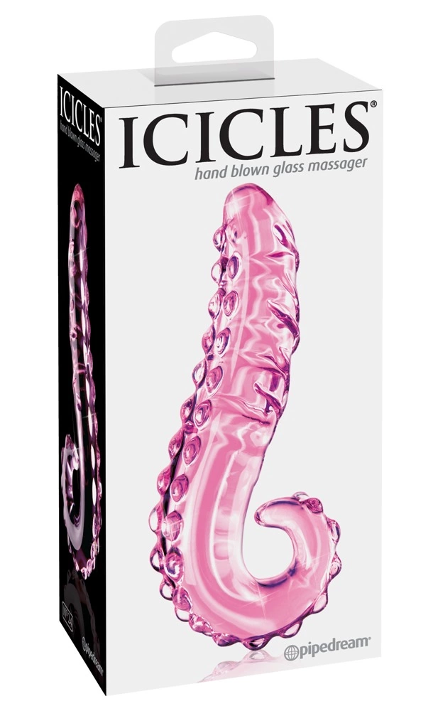 Icicles 24 stiklinis išlenktas dildo, 15,5 cm