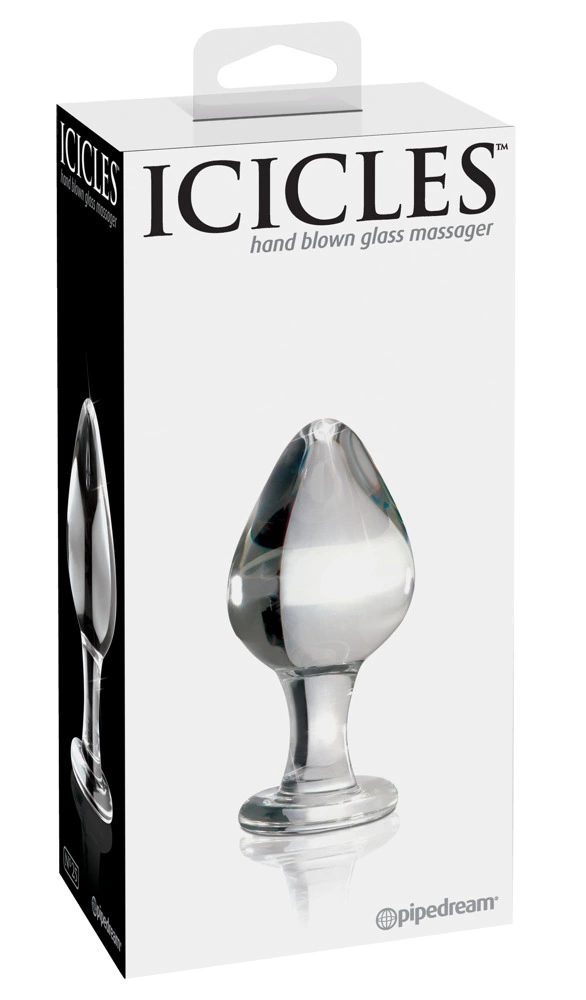 Icicles No. 25 stiklinis analinis kaištis, 9 cm, skaidrus