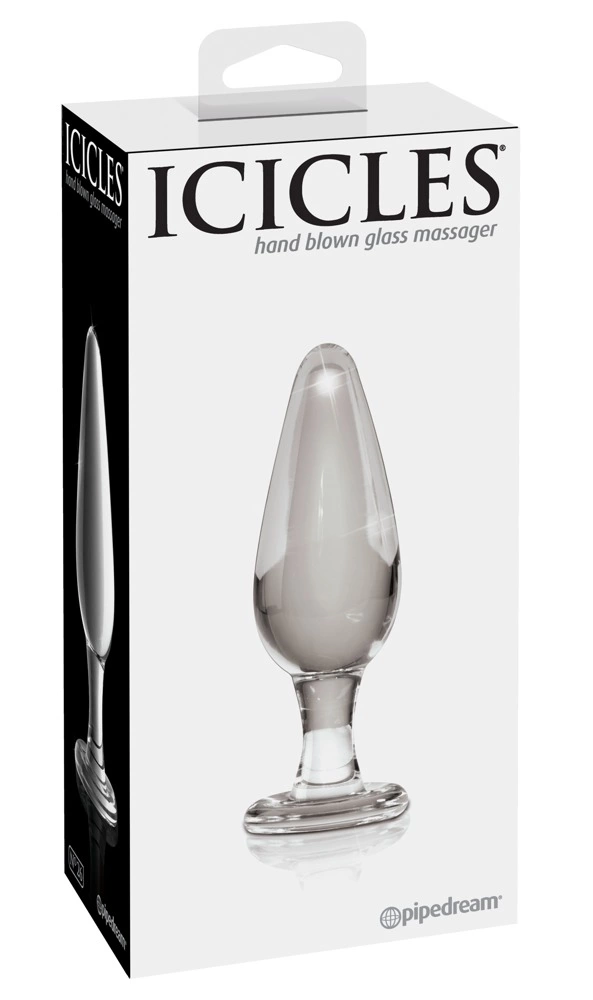 Icicles No. 26 stiklinis analinis kaištis, 11 cm, skaidrus