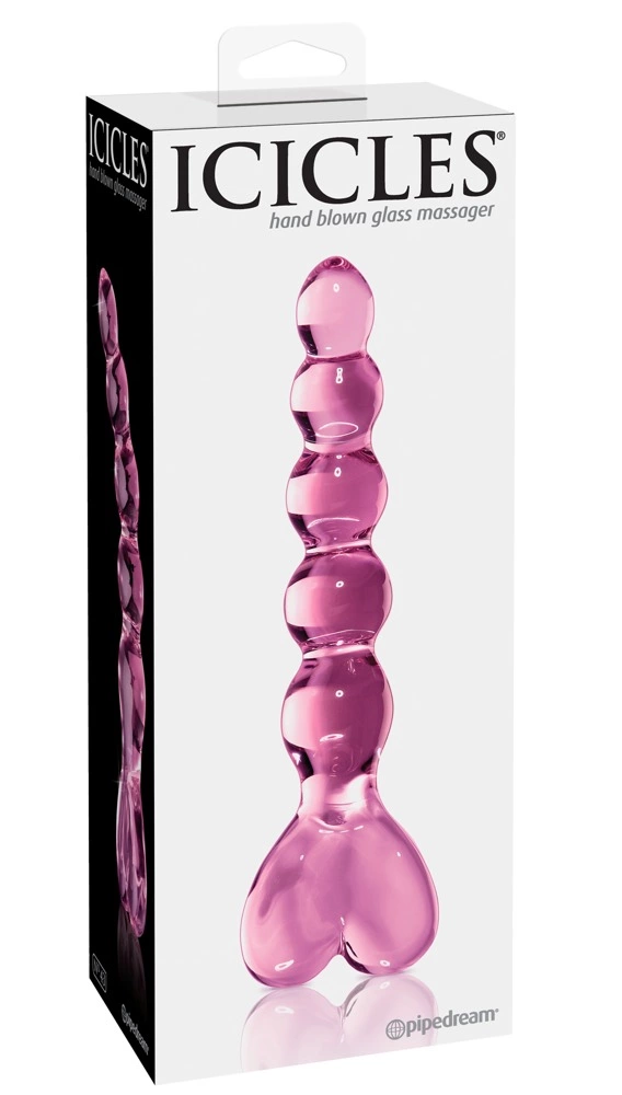 Icicles stiklinis dildo iš borosilikatinio stiklo, 20 cm