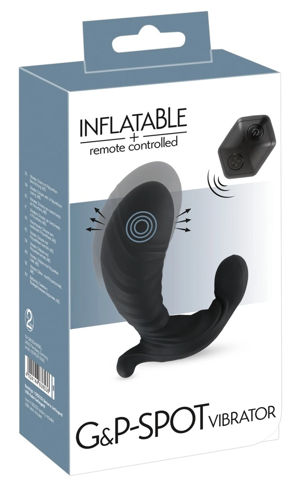 Inflatable + RC pripučiamas G taško vibratorius su nuotolinio valdymo pulteliu, 12 cm