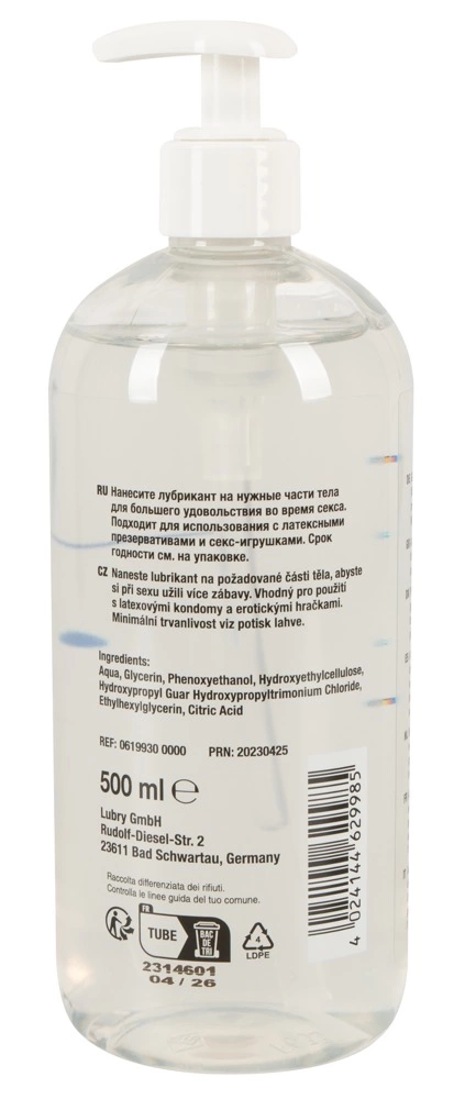 Just Glide lubrikantas vandens pagrindu be kvapo, veganiškas, 500 ml