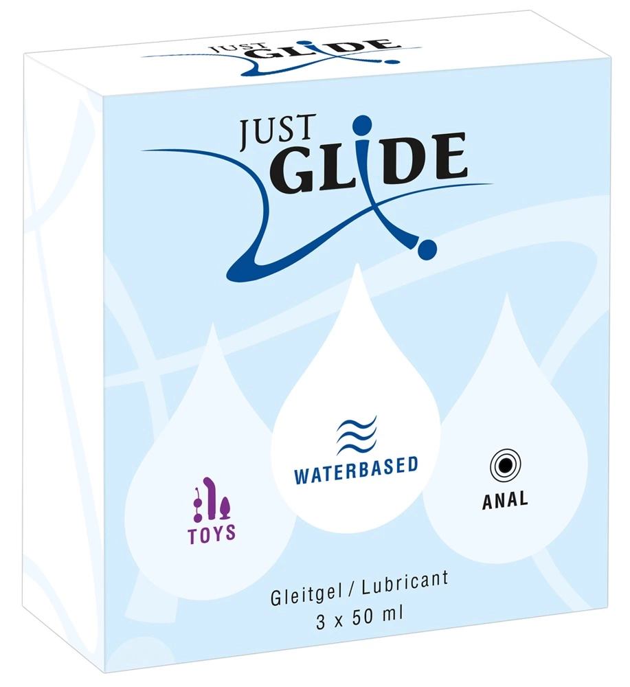 Just Glide lubrikantų rinkinys vandens pagrindu, 3 x 50 ml