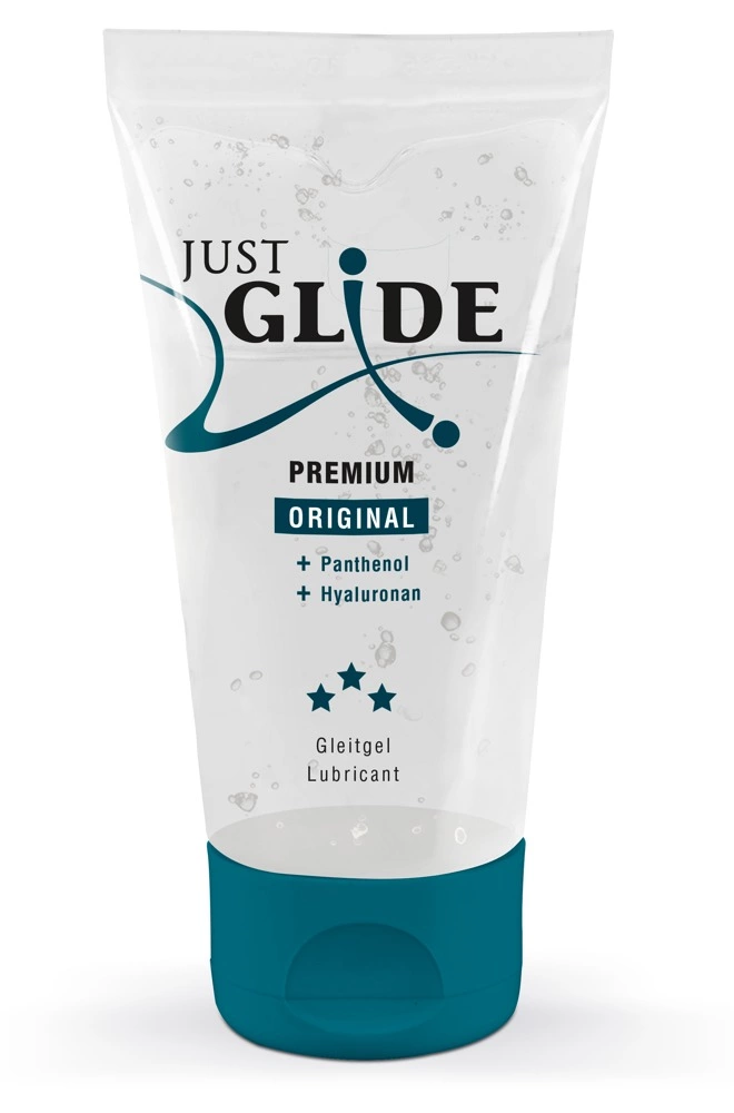 Just Glide Premium lubrikantas vandens pagrindu su hialurono rūgštimi ir pantenoliu, 50 ml