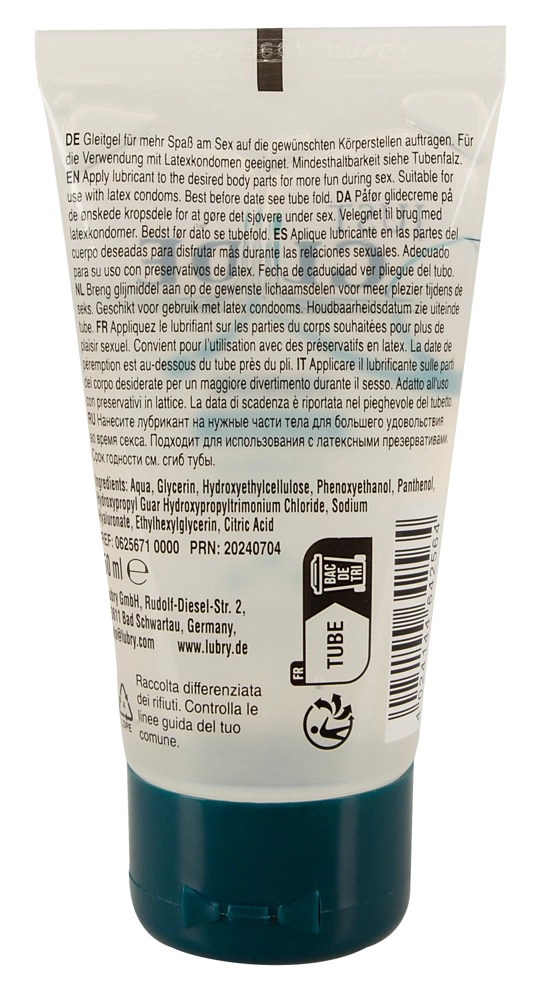 Just Glide Premium lubrikantas vandens pagrindu su hialurono rūgštimi ir pantenoliu, 50 ml