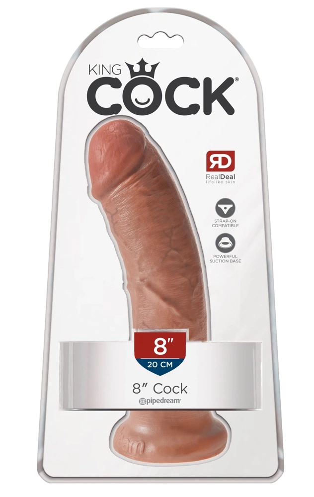 King Cock 8″ realistiškas dildo su siurbtuku, kūno spalvos