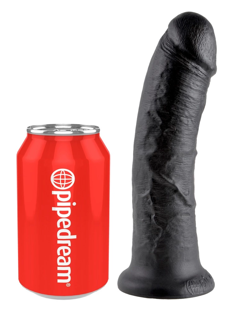 King Cock 8″ realistiškas dildo su siurbtuku, juodas