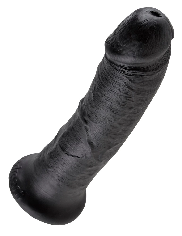 King Cock 8″ realistiškas dildo su siurbtuku, juodas