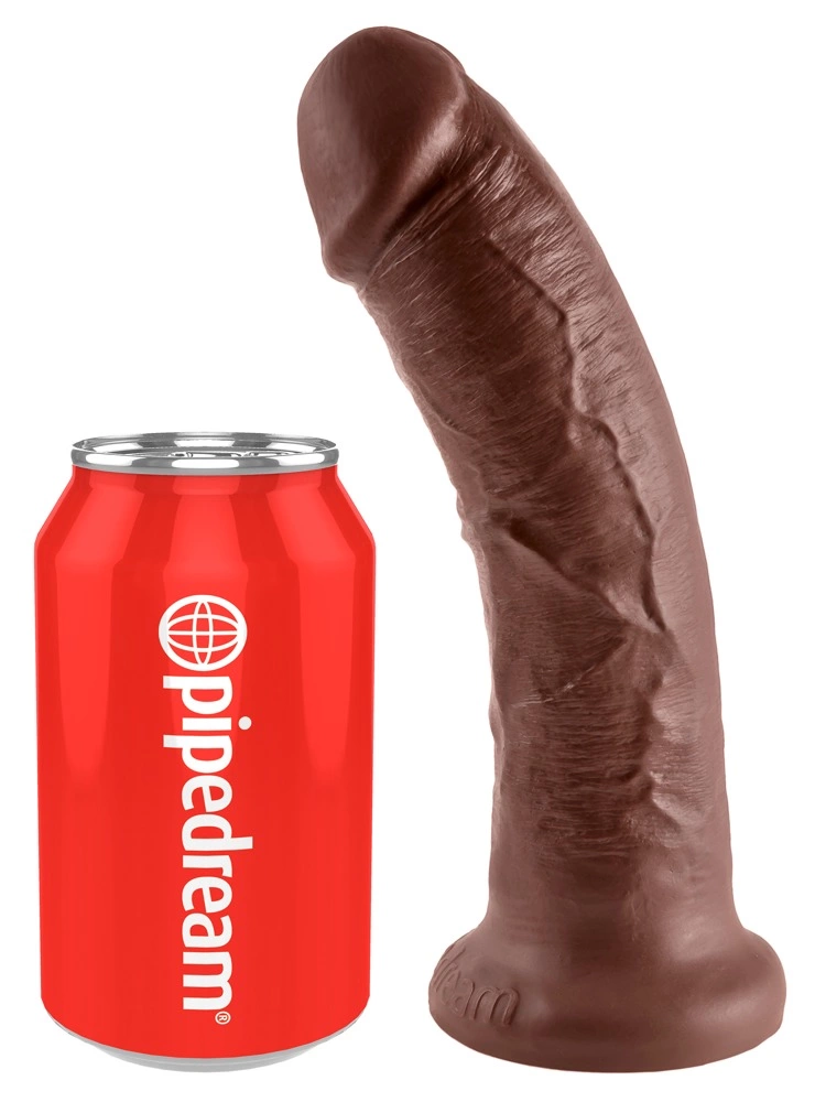 King Cock 8″ realistiškas dildo su siurbtuku, rudas