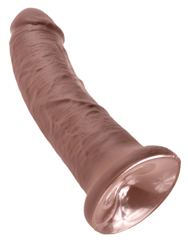 King Cock 8″ realistiškas dildo su siurbtuku, rudas